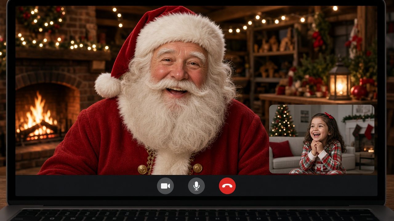 Example: a video call with Santa, with a child in the corner tile